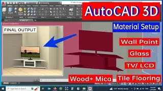 AutoCAD Applying Material On TV Table, Learn AutoCAD 3D #autocad3d  #autocadtutorials  #autocadbasic