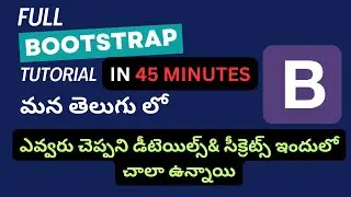 Bootstrap full tutorial in one video #weekendcodingintelugu