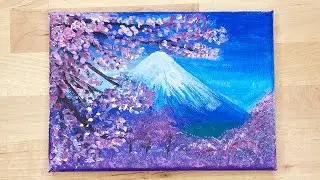 Art Challenge no 4 (Painting): Sakura on Mt. Fuji