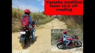 Yamaha modified fazer v2.0 off-roading on a risky road