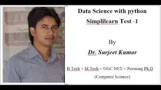 Data Science with python@Simplilearn test paper 1 (with answer)
