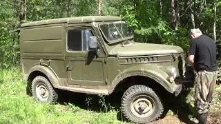 Газ-69 и лебедка, не помогли достать рельсы!