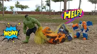 Wow!! Menyelamatkan Tobot Rocky, Tobot Zero dan Tobot X yang di bawa oleh Hulk lagi Guys