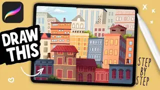 Drawing a Cartoon Cityscape in Procreate