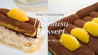 How to Make Orange Melon Tiramisu in Minutes | Easy Recipe وصفة تراميسو بالفواكه بدون بيض