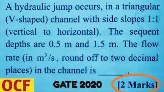 GATE previous year question from open channel flow