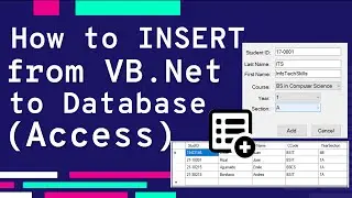 HOW TO INSERT DATA FROM VISUAL BASIC .NET TO DATABASE (MS ACCESS)  | VISUAL BASIC TUTORIAL