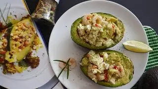 Оригинальныый салат с креветками и авокадо! Красиво, вкусно, легко! Необычный салат
