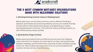 5 Common Mistakes Organisations Make with mLearning Solutions