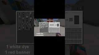 How to make the Denmark 🇩🇰 flag in Minecraft #minecraft #flag #shorts #howto