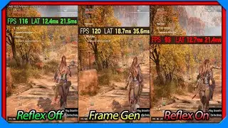 FPS Boost Horizon Forbidden West PC - Nvidia Reflex VS Frame Gen Comparison Improved Performance