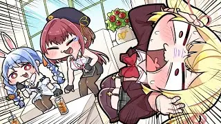 Hosikawa Sara being extreme Otaku in front of her Oshis【Komainu / Clip / Hololive】