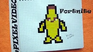 How to draw Fortnite Peely the Banana pixel art 