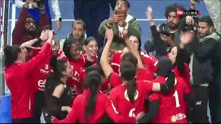 The moment Al Ahly women's team defeated Zamalek in the 2025 Egyptian Volleyball Super Cup