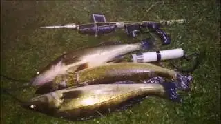 Подводная охота 2018.Крупные судаки ночью.