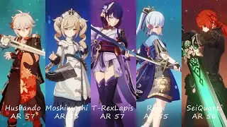 Genshin Characters that me and my friends have at 2.1 - Genshin impact (Raiden, Sara, Aloy & Kokomi)
