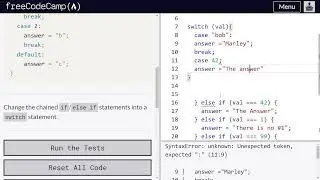 Replacing If Else Chains with Switch - freeCodeCamp | Video 79 | Basic JavaScript