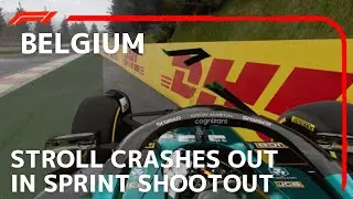 Stroll Crashes Out In Sprint Shootout | 2023 Game Recreation Belgian Grand Prix