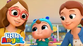Baby John Loves School | Little Angel Color Songs & Nursery Rhymes | Learn Colors & Shapes
