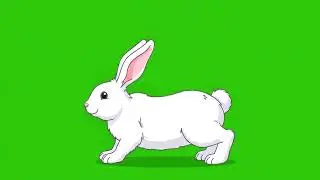 Rabbit Cartoon Green Screen | Funny Bunny Animation Overlay