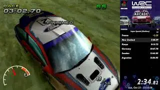 WRC Arcade (PS1) // Medium Super Special Speedrun in 15:56.420