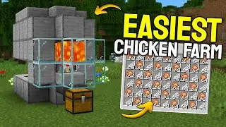 Easiest Chicken Farm in Minecraft Bedrock 1.21 (No Observer)