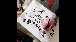 Zen Black Irezumi - Waves, Blossoms, Koi Tattoo Flash - 2016
