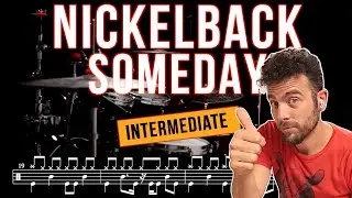 Nickelback - Someday - Drum Cover - (with scrolling drum score)