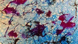 Acrylic flow with cells painting with acrylic inks overlay....Feb 28th