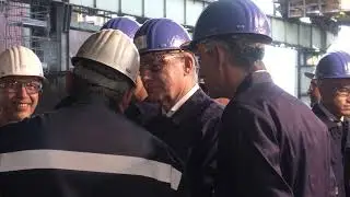 Il ministro Adolfo Urso all'altoforno 1
