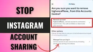 NEW! STOP SHARING ACCOUNTS ON INSTAGRAM