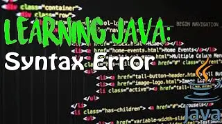LEARNING JAVA: Syntax Error