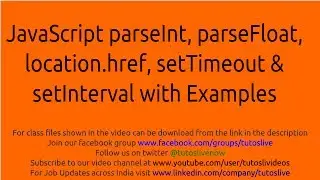 JavaScript parseInt, parseFloat, setTimeout, setInterval and location href