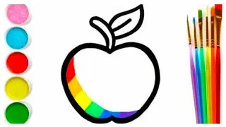 Bolalar Uchun olma rasm chizish/Drawing Apple for children with kids/How to draw apple for kids