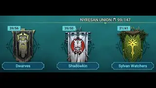 Raid Shadow Legends 2024 Fire Knight with Dwarves, Shadowkin & Sylvan Watchers, aka Nyresan Union V1