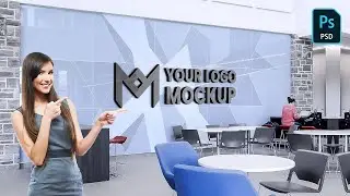 Free Logo Mockup | Office Wall 3D Logo Mockup | Photoshop Tutorial