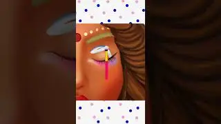 light blue eye makeup tutorial🌈makeup animation asmr
