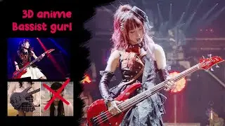 3D Anime Bassist Gurl Sokoninaru inspired modeling blender EEVEE