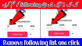 @#TikTok 1 click all following remove Il how to unfollow  every following on TikTok