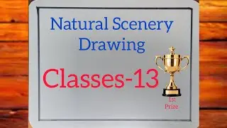 Natural scenery drawing step by step | simple natural scenery drawing for beginners