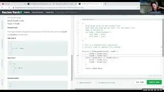 Find Merge Point of Two Linked Lists - Hackerrank - Javascript - Time: O(n) Space: O(1)