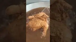 WHOLE CRISPY CRUNCHY FRIED CHICKEN #shorts #asmr #satisfying