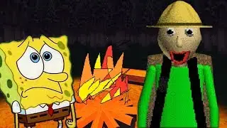 NÃO ACAMPE COM O BALDI! | Bob Esponja no Baldi's Basics Field Trip