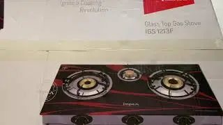 Gas Stove with three burners unboxing video