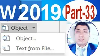 Insert Object in MS Word || how to insert object in Word || Insert object Word 2019