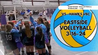 Eastside Volleyball Club - Koehler 13A vs Hawks VBC - Set 1 (3-16-2024)