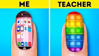 CRAZY ART CHALLENGES AND EASY PAINTING TRICKS || Genius School Hacks By 123 GO!GOLD
