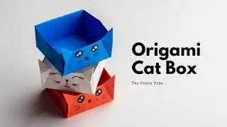 DIY Mini Paper Cat Storage Box | Paper Storage Organizer | Paper Craft | Easy Origami Cat Box DIY