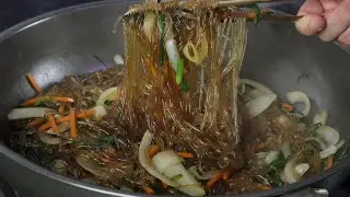 How to make Korean Japchae (soy sauce noodles) in 5 minutes