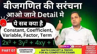 (165) Algebra Basics || What is Algebra? || Constant, Coefficient, Variable, Factor, Term || Hindi